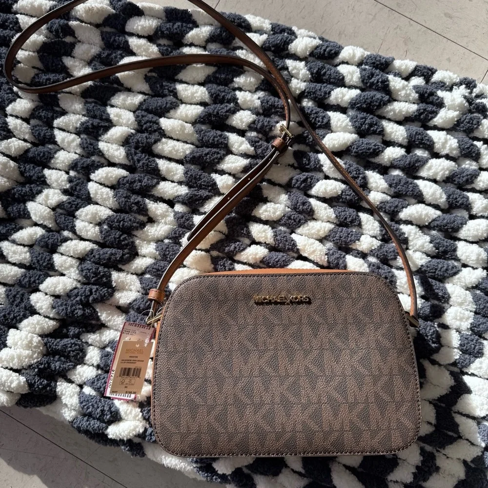 Michael Kors Tan and Brown large Crossbody Bag